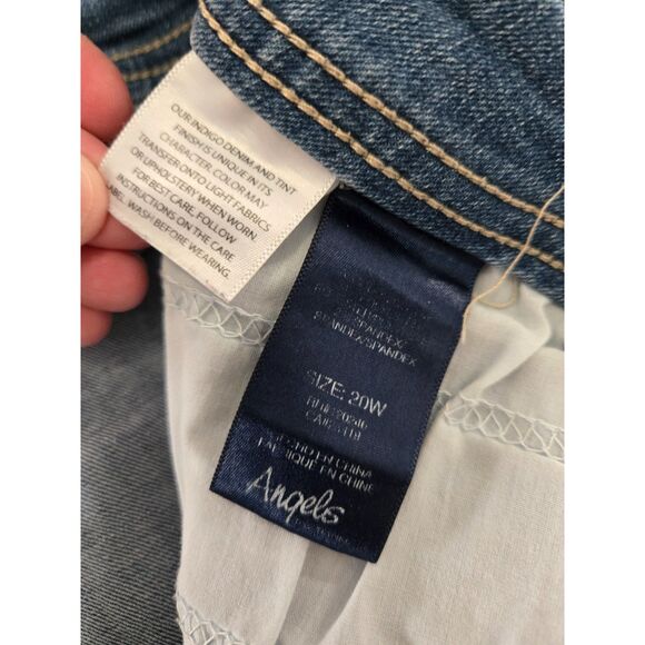 Angels Curvy Bermuda Shorts Women 20W Blue High Rise Summer Resort - Picture 7 of 8